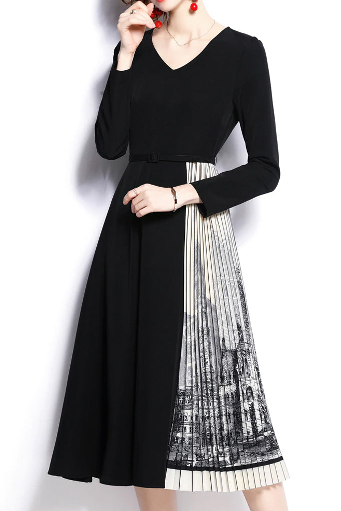 Jamila Μαύρο Φόρεμα με Σχέδιο | Γυναικεία Φορέματα - Philip Lang