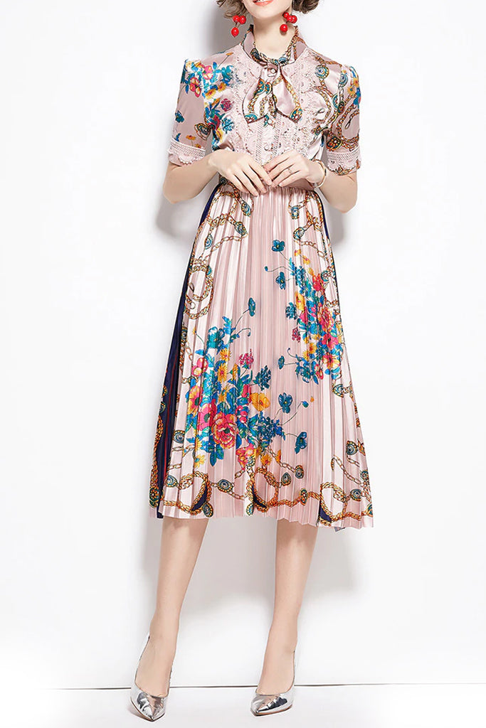 Becky Ροζ Εμπριμέ Φλοράλ Φόρεμα | Γυναικεία Ρούχα - Φορέματα 