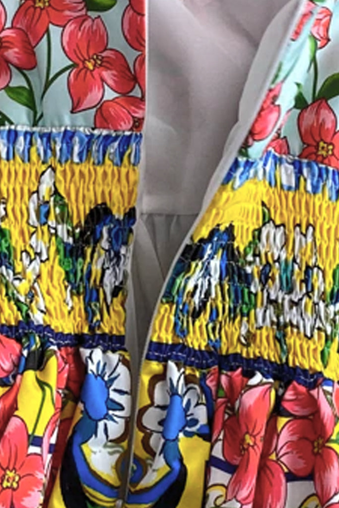 Besiana Πολύχρωμο Εμπριμέ Φλοράλ Φόρεμα με Τιράντες