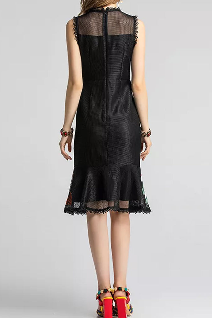 Maryse Μαύρο Βραδινό Φόρεμα με Κεντήματα | Γυναικεία Ρούχα - Φορέματα - Βραδινά