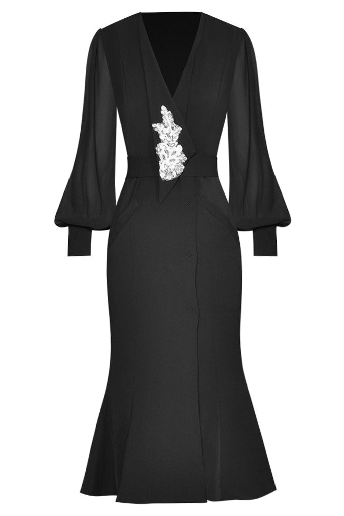 Cecce Μαύρο Φόρεμα με Κρύσταλλα | Γυναικεία Βραδινά Φορέματα - Philip Lang