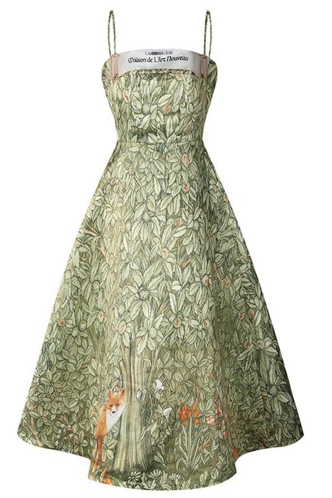 Maison De L'Art Nouveau Εμπριμέ Φόρεμα | Γυναικεία Ρούχα - Φορέματα - Βραδινά Maison De L'Art Nouveau Green Printed Sleeveless Dress