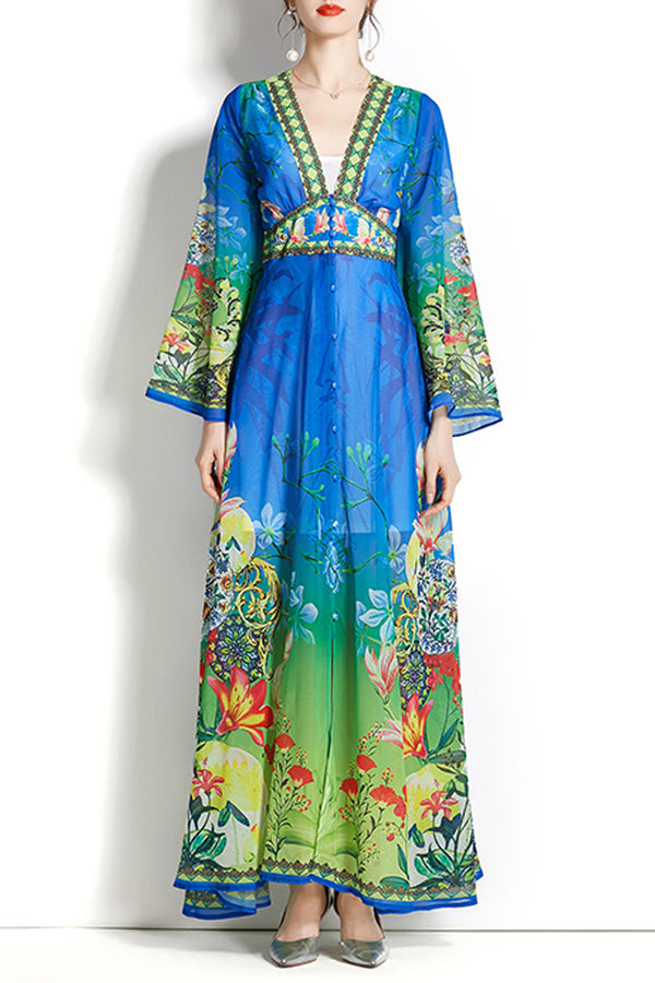 Jessalyn Πολύχρωμο Εμπριμέ Φόρεμα | Γυναικεία Ρούχα - Φορέματα | Jessalyn Multicolor Printed Maxi Dress
