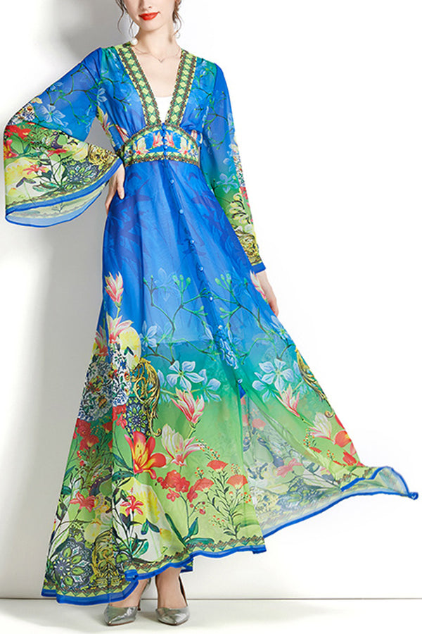 Jessalyn Πολύχρωμο Εμπριμέ Φόρεμα | Γυναικεία Ρούχα - Φορέματα | Jessalyn Multicolor Printed Maxi Dress