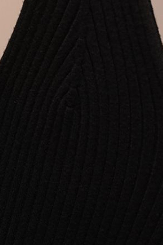Kea Μαύρο Εφαρμοστό Πλεκτό Φόρεμα με Τιράντες