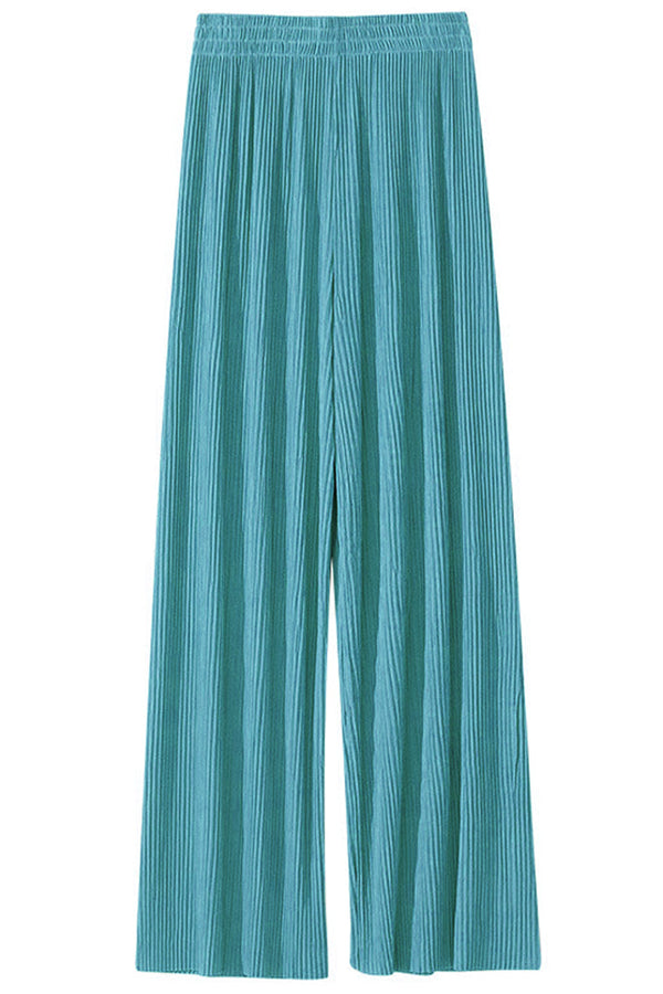 Rakela Τιρκουάζ Παντελόνα με Πιέτες | Γυναικεία Ρούχα - Παντελόνια | Rakela Turquoise Pleated Pants