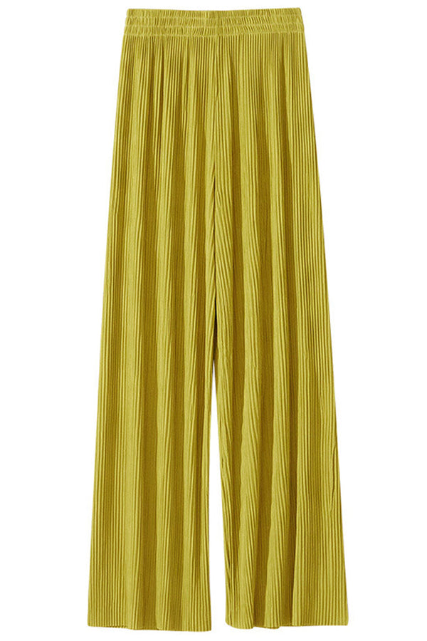 Rakela Κίτρινη Παντελόνα με Πιέτες | Γυναικεία Ρούχα - Παντελόνια | Rakela Yellow Pleated Pants