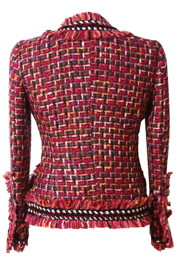 Violaty Μπορντό Tweed Σακάκι Πανωφόρι | Γυναικεία Ρούχα - Σακάκια - Blazer