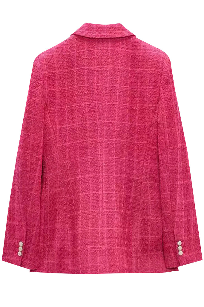 Kristy Φούξια Tweed Σακάκι Blazer | Γυναικεία Ρούχα - Σακάκια - Blazer