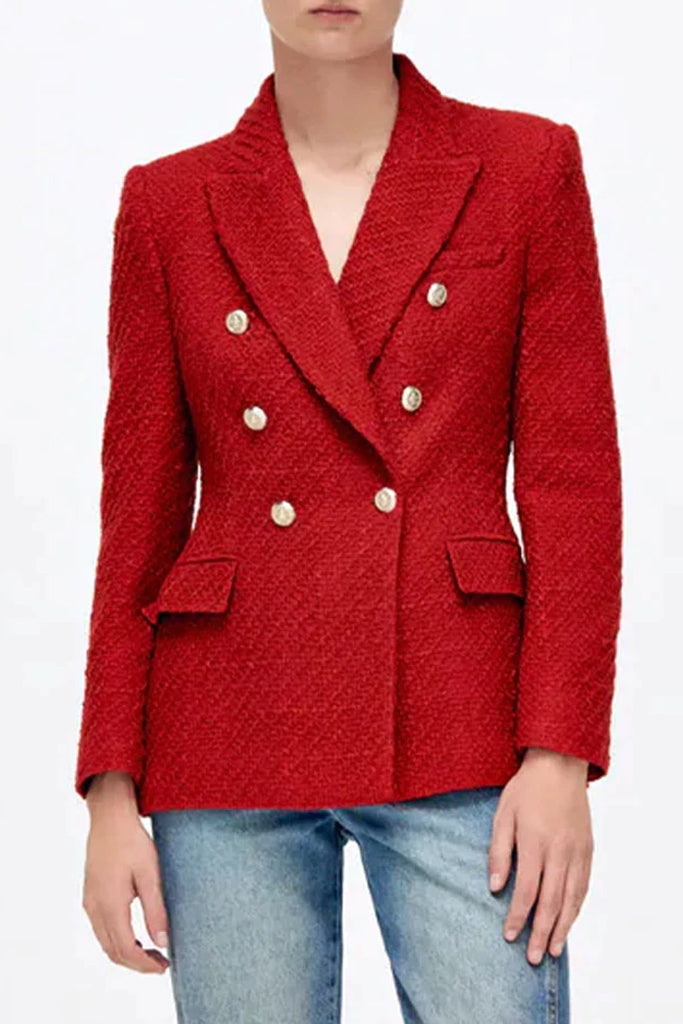 Idaty Κόκκινο Tweed Σακάκι Blazer | Γυναικεία Ρούχα - Σακάκια - Blazer