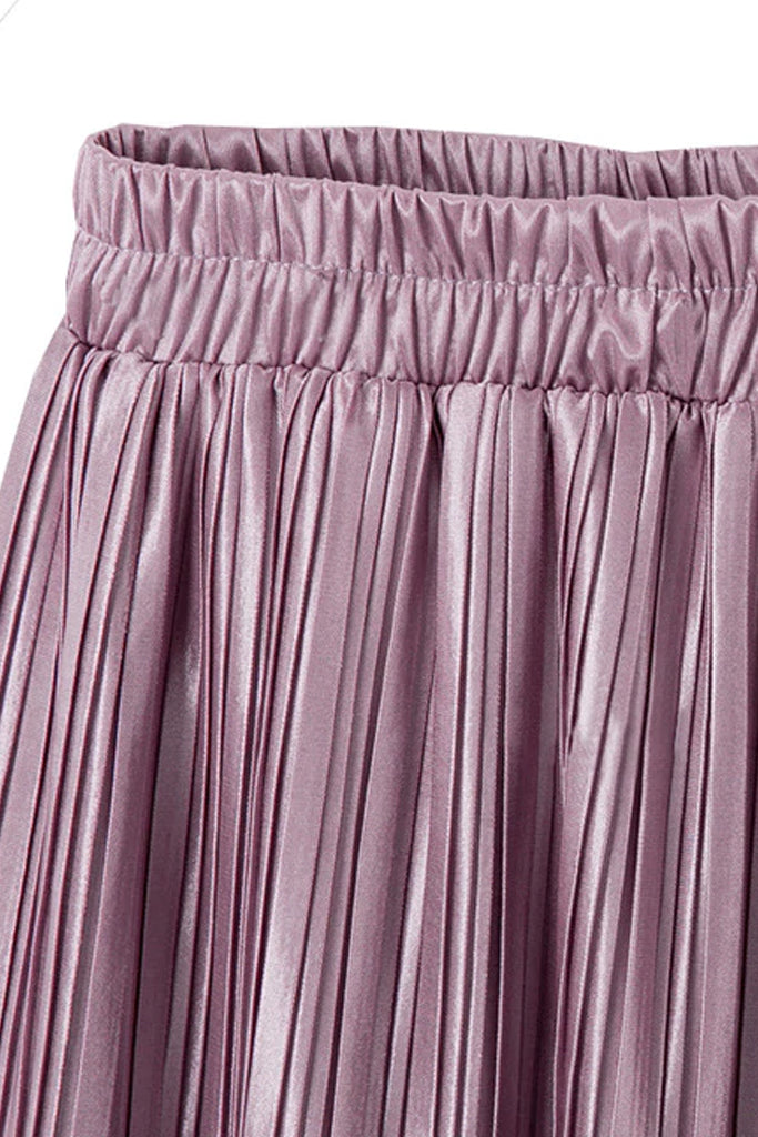 Erany Purple Pleated Midi Skirt