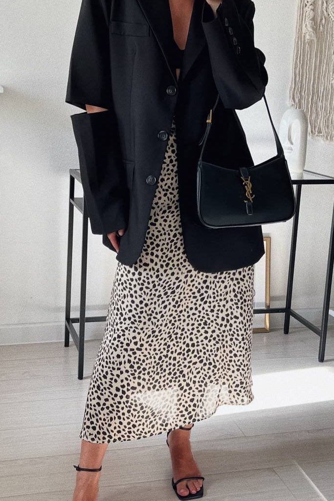 Spots Leopard Print Skirt