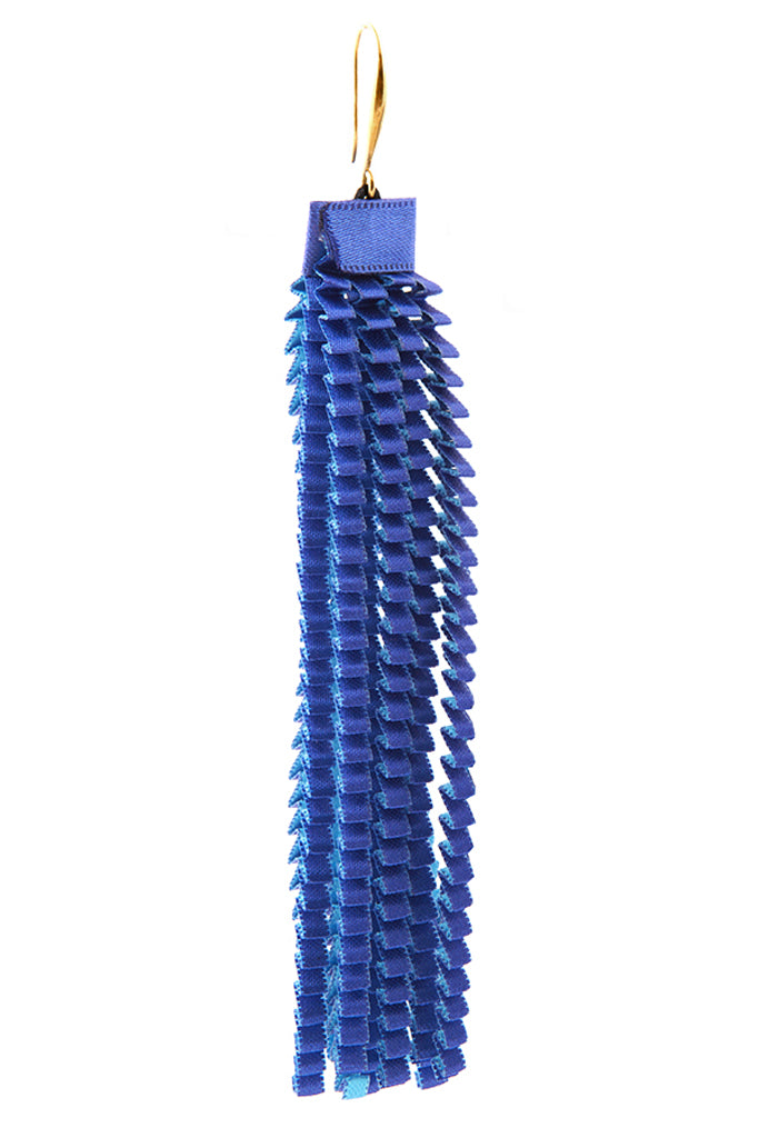 Essilp Μπλε Πολύχρωμα Υφασμάτινα Σκουλαρίκια - Alexandra Tsoukala | Κοσμήματα Σκουλαρίκια