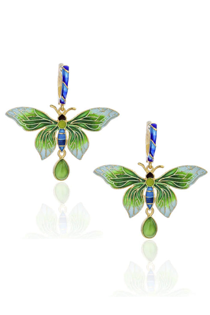 Ασημένια Σκουλαρίκια Πεταλούδες με Σμάλτο | Κοσμήματα - Pasquette