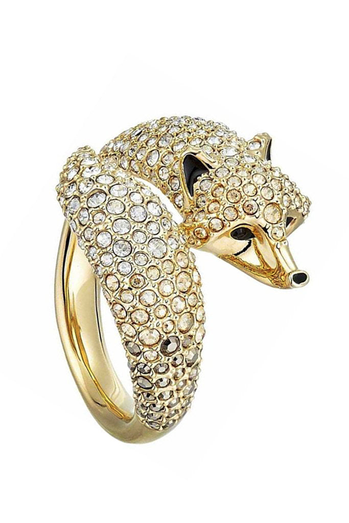 FOXY Χρυσό Δαχτυλίδι Αλεπού με Κρύσταλλα | Κοσμήματα - Δαχτυλίδια