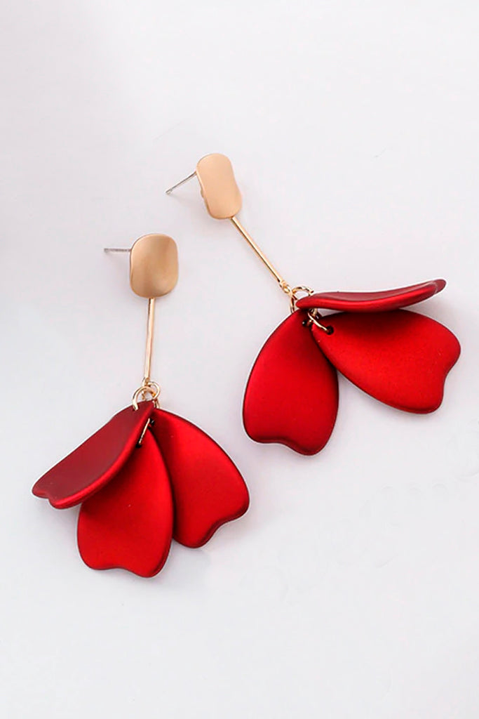 Petals Red Dangle Earrings