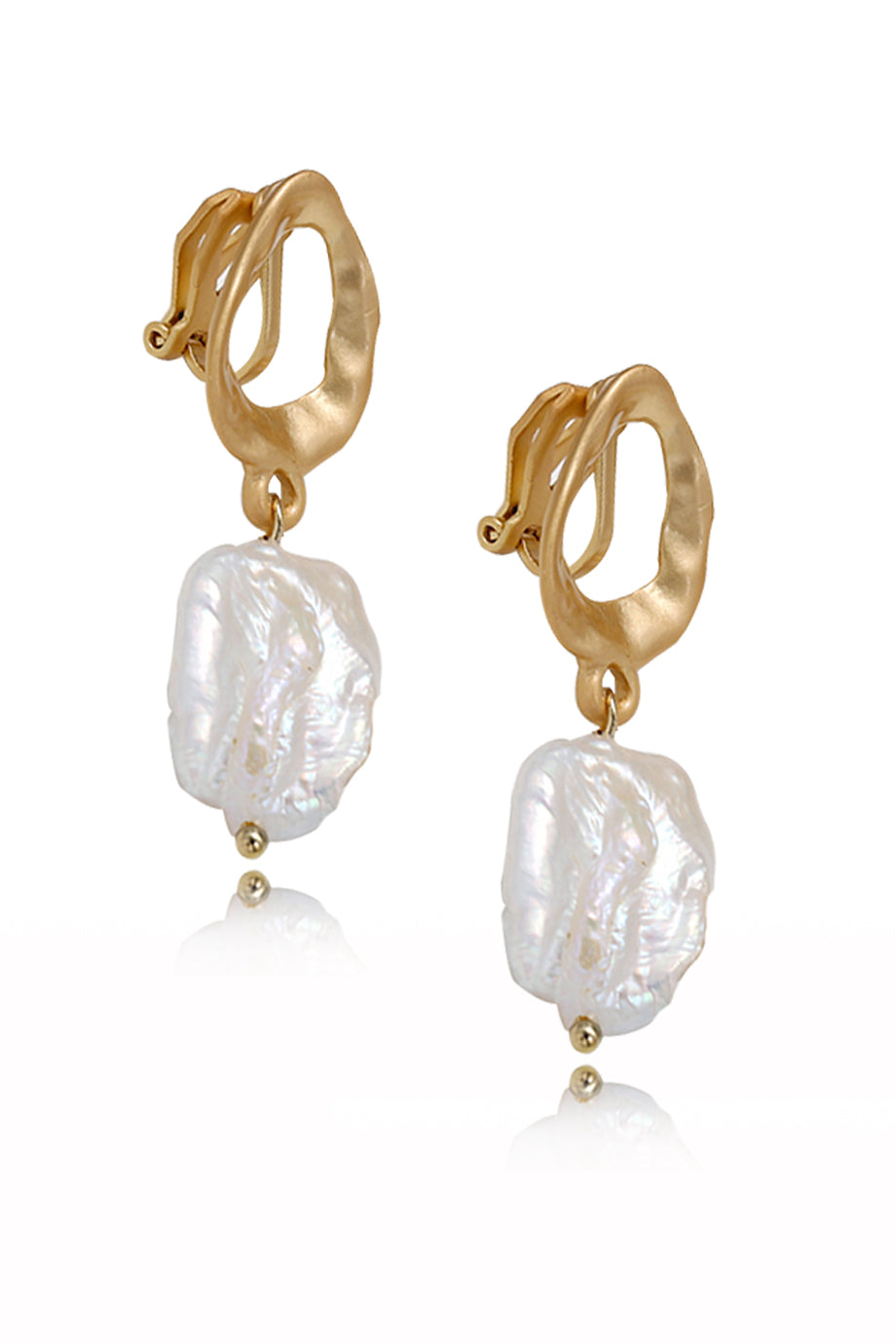 Isla Gold Earrings with Pearl and Clip