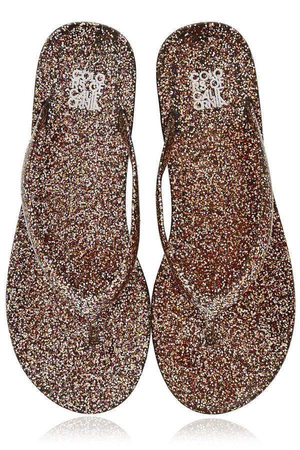 Μπρονζέ Σαγιονάρες με Glitter | Γυναικεία Παπούτσια