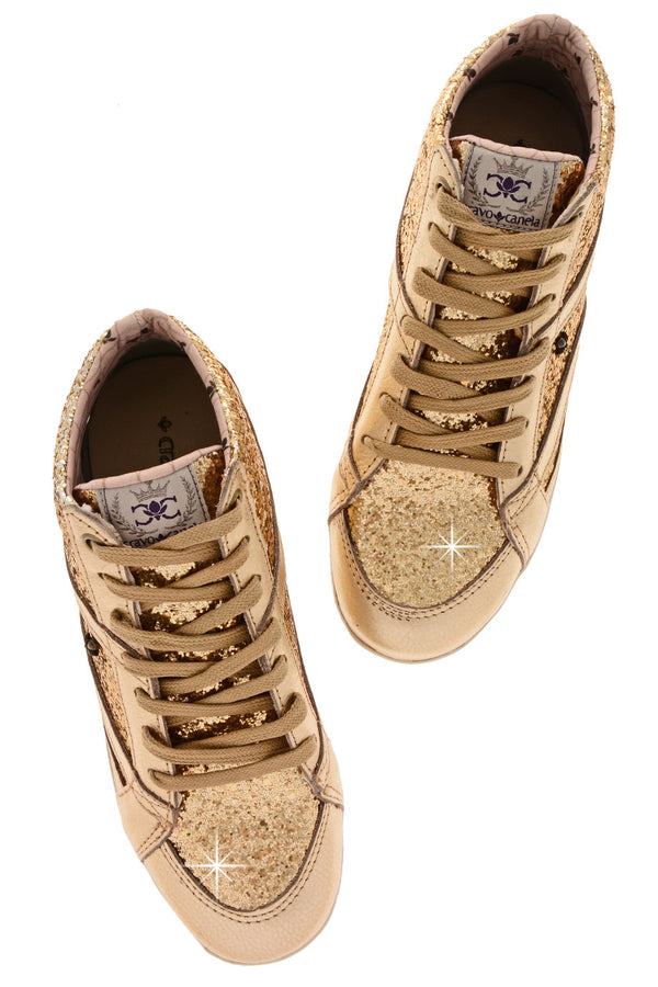 Χρυσά Αθλητικά Παπούτσια με Glitter | Γυναικεία Παπούτσια