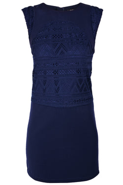 Μπλε Φόρεμα με Διάτρητα Σχέδια | Φορέματα - C Block 