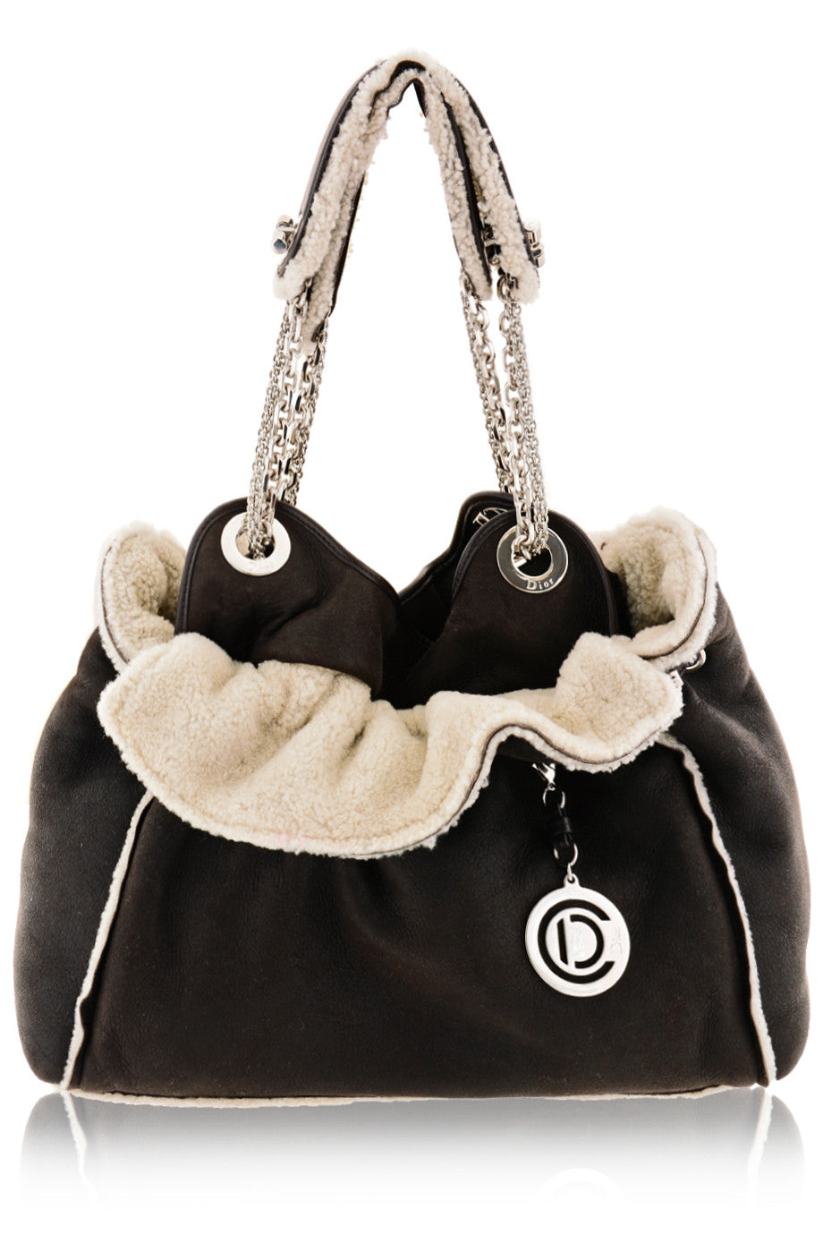 CANNAGE AGNEAU Brown Leather Shoulder Bag