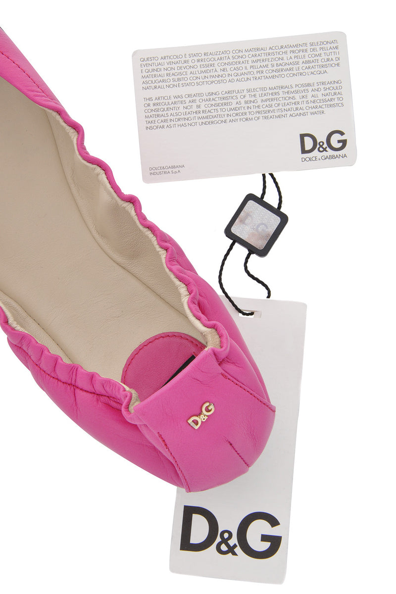 Ροζ Δερμάτινες Μπαλαρίνες - Dolce & Gabbana | Γυναικεία Παπούτσια
