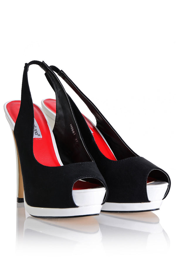Ασπρόμαυρα Peep Toes - Francesco Milano | Γυναικεία Παπούτσια