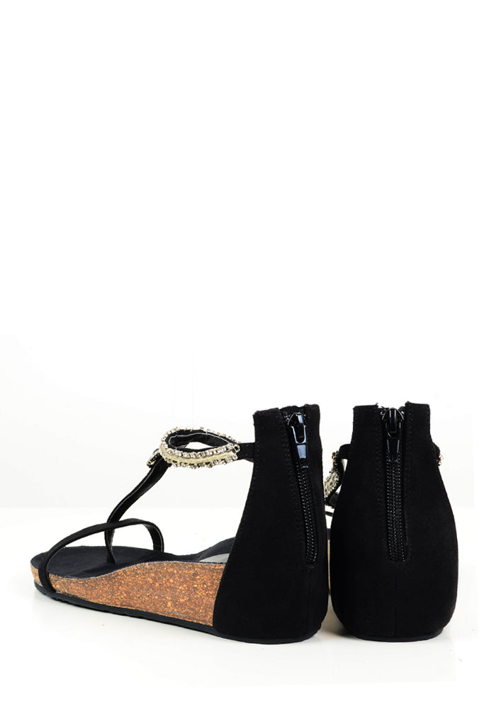 Μαύρα Σανδάλια με Κρύσταλλα - Francesco Milano | Γυναικεία Παπούτσια