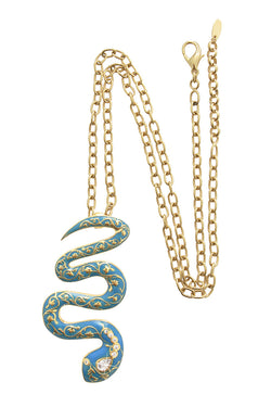 Μπλε Τιρκουάζ Μενταγιόν Φίδι - Isharya | Κοσμήματα