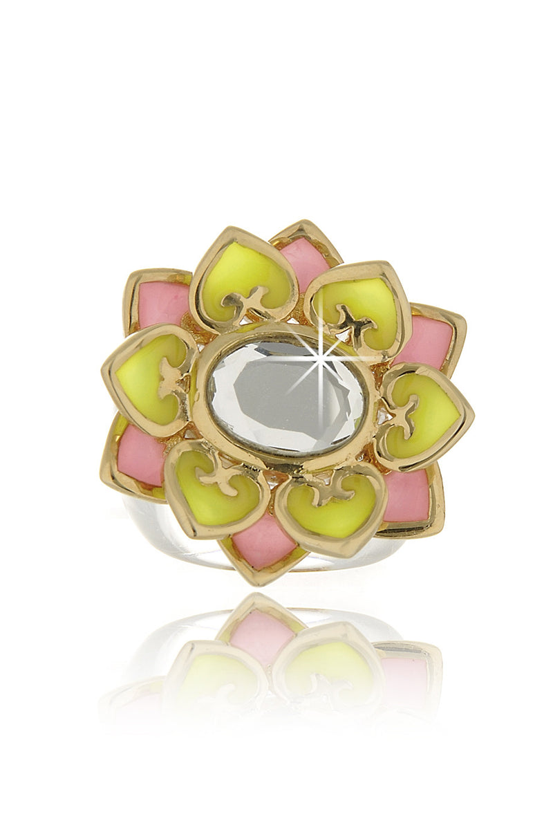 Ροζ Διάφανο Δαχτυλίδι - Isharya | Κοσμήματα
