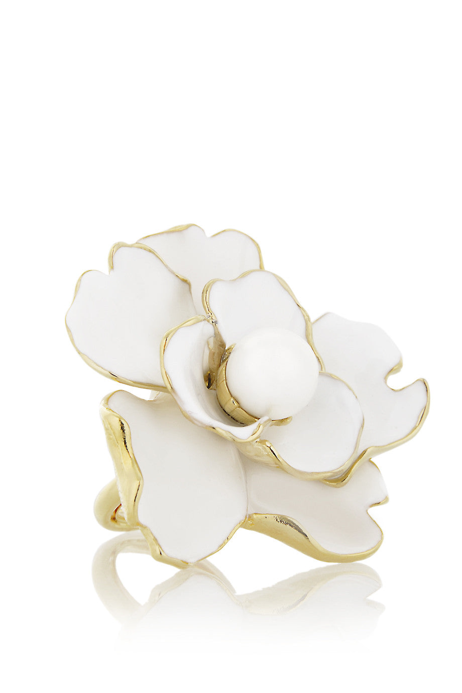 Λευκό Δακτυλίδι Λουλούδι - Kenneth Jay Lane | ΚοσμήματαCamelia Λευκό Δαχτυλίδι με Λουλούδι - Kenneth Jay Lane | Κοσμήματα - Δαχτυλίδια