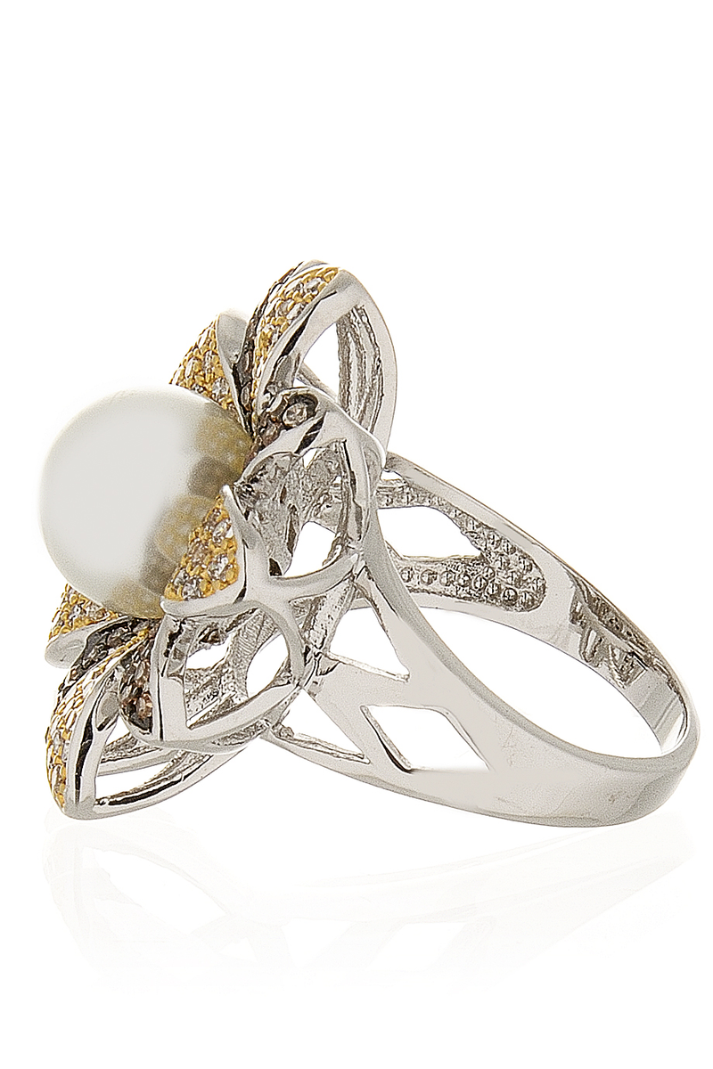 Ασημένιο Μπρονζέ Δαχτυλίδι με Πέρλα - Kenneth Jay Lane | Κοσμήματα