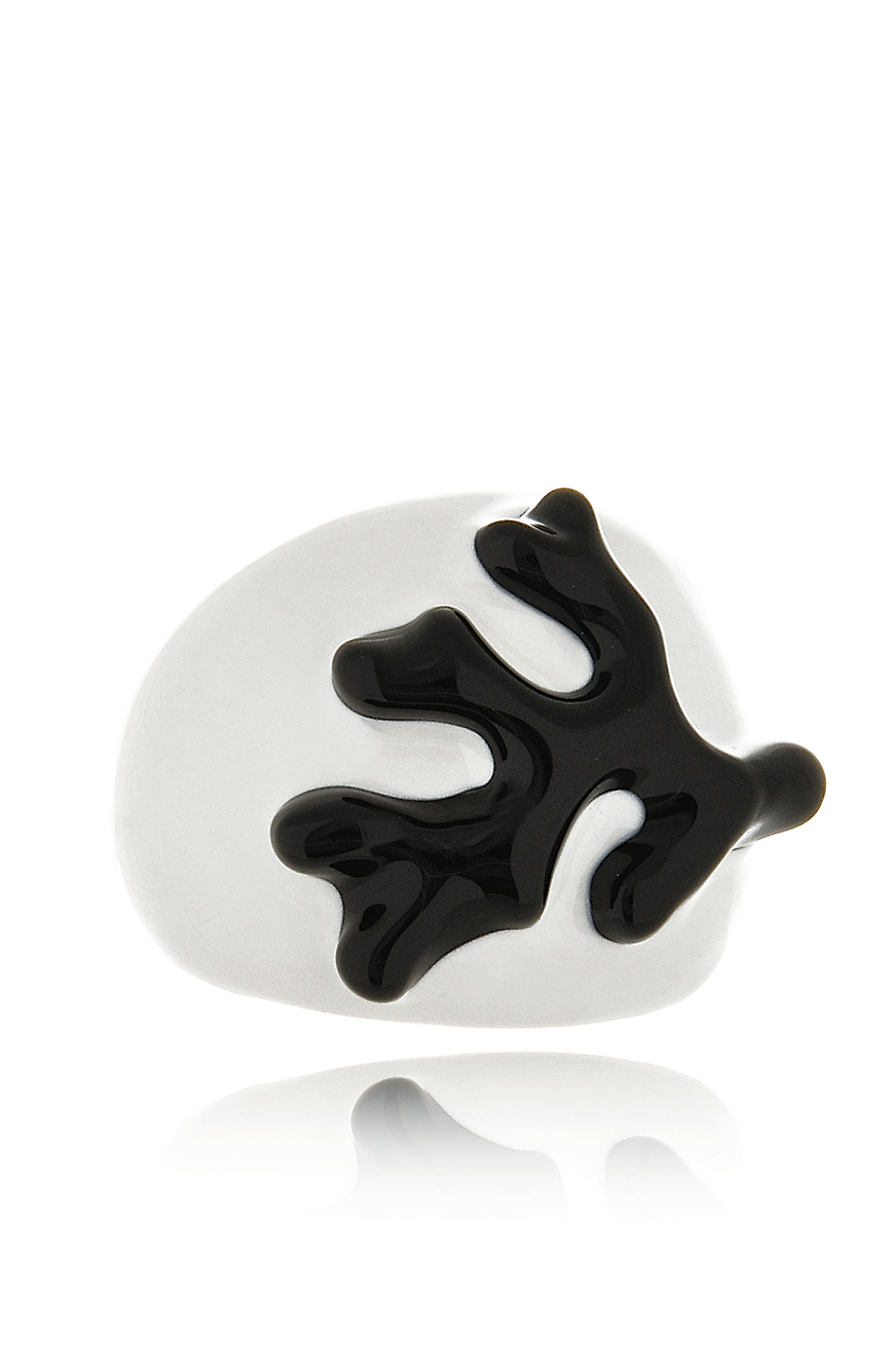 Λευκό Δαχτυλίδι με Μαύρο Kοράλλι - Kenneth Jay Lane | Κοσμήματα