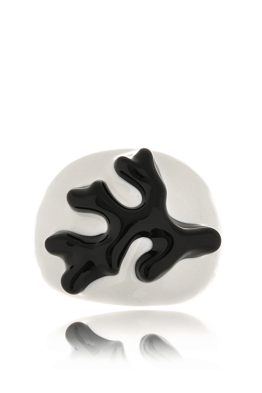 Λευκό Δαχτυλίδι με Μαύρο Kοράλλι - Kenneth Jay Lane | Κοσμήματα