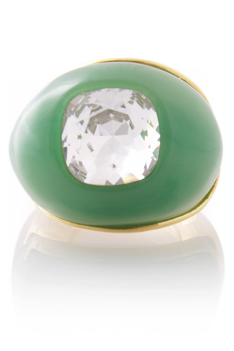 Jade Πράσινο Δαχτυλίδι με Κρύσταλλο - Kenneth Jay Lane | Κοσμήματα - Δαχτυλίδια