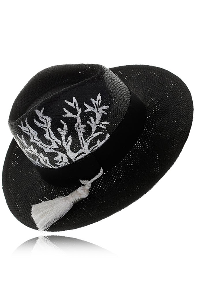 White Corals Μαύρο Καπέλο Fedora | Γυναικεία Καπέλα - Liebe Anta