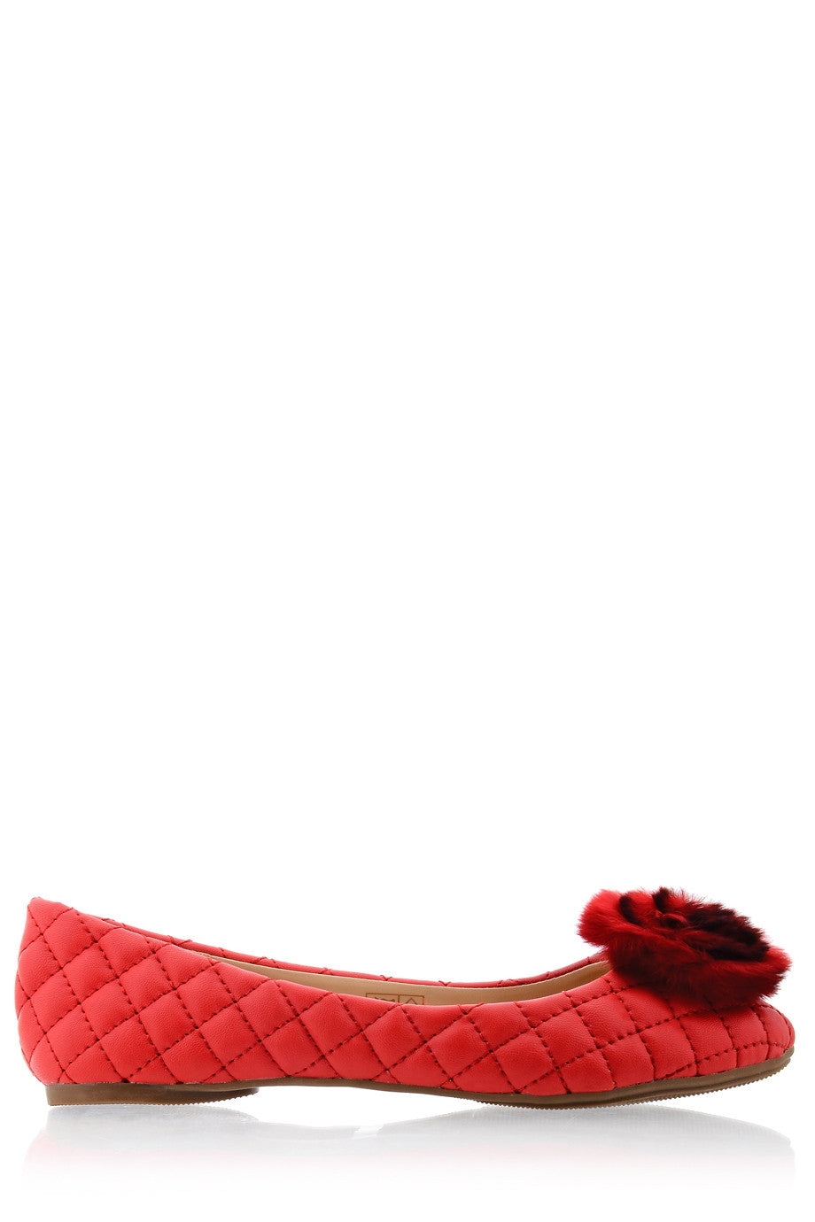 Κόκκινες Καπιτονέ Μπαλαρίνες | Γυναικεία Παπούτσια