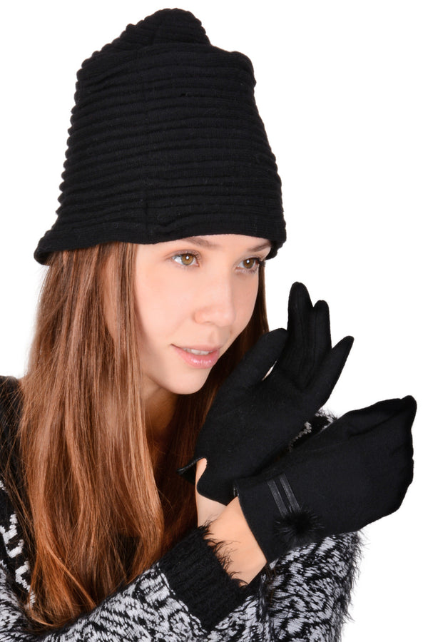 Μαύρα Mάλλινα Γάντια | Γυναικεία Γάντια