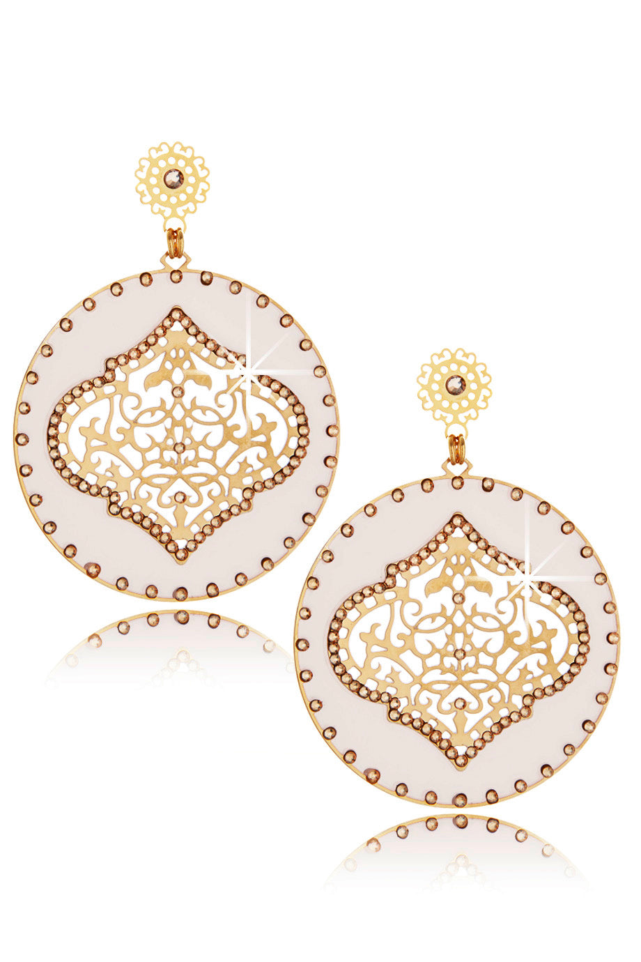 Ροζ Σκουλαρίκια με Κρύσταλλα Swarovski - LK Designs | Κοσμήματα