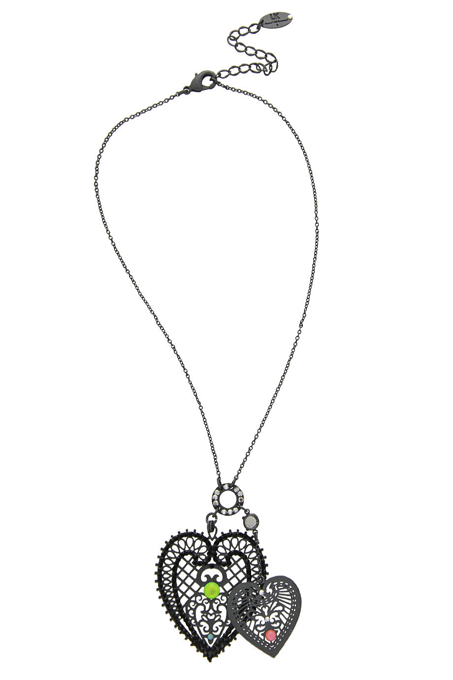 Μαύρο Μενταγιόν Καρδιά - Lk Designs | Κοσμήματα