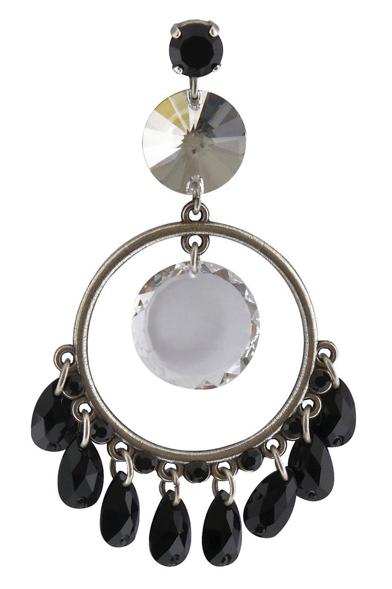 Μαύρα Σκουλαρίκια με Κρύσταλλα - Lk Designs | Κοσμήματα