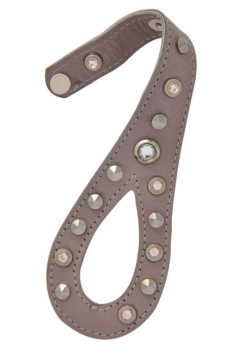 Γκρι Δερμάτινο Βραχιόλι με Swarovski - Lk Designs | Κοσμήματα - Βραχιόλια 