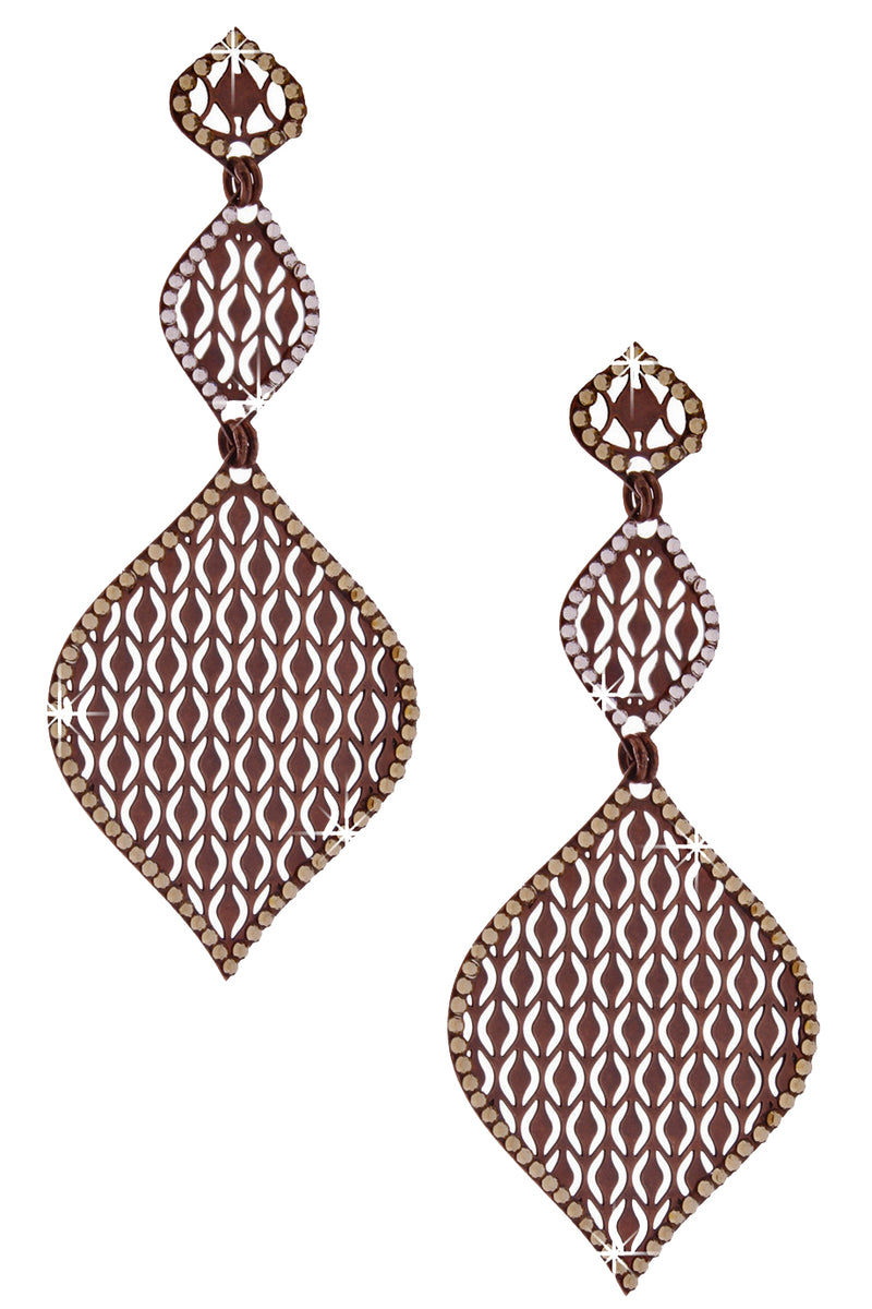 Lidia Μπρονζέ Σκουλαρίκια Με Κρύσταλλα - Lk Designs | Κοσμήματα - Σκουλαρίκια | Lidia Bronze Crystal Earrings