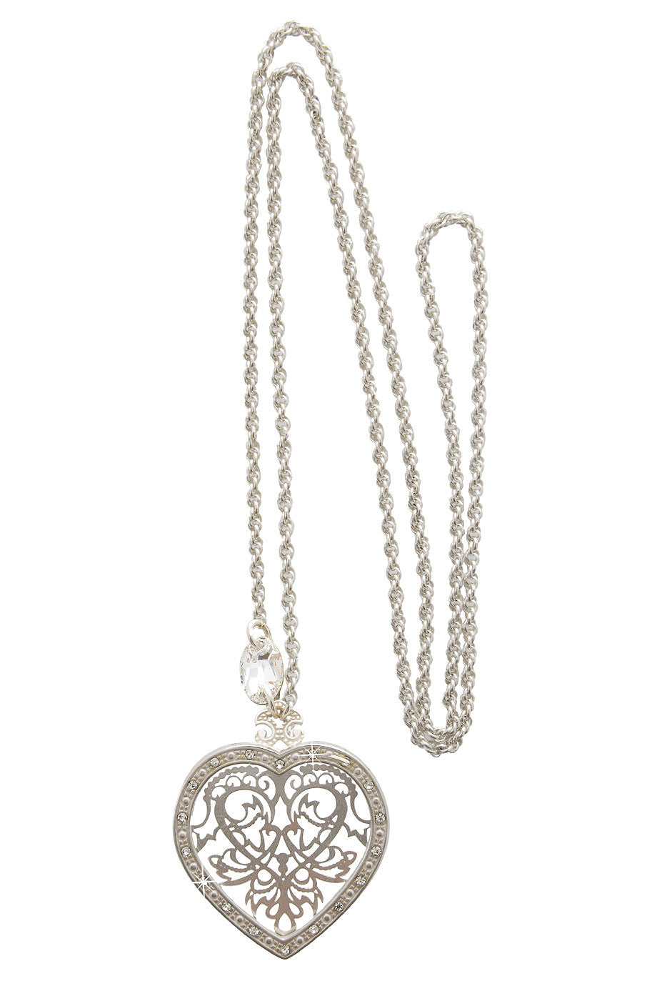 Ασημί Μενταγιόν Καρδιά - Lk Designs | Κοσμήματα