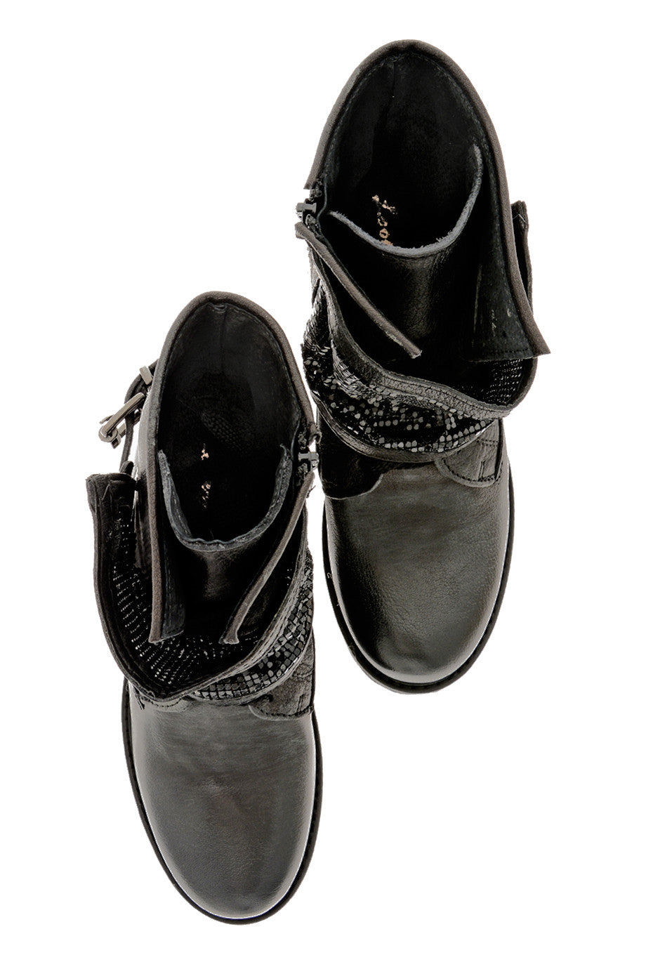 Mαύρα Μποτάκια με Μεταλλικό Πλέγμα - Looking | Γυναικεία Παπούτσια