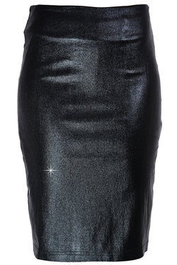 Μεταλλιζέ Μαύρη Pencil Φούστα | Φούστες