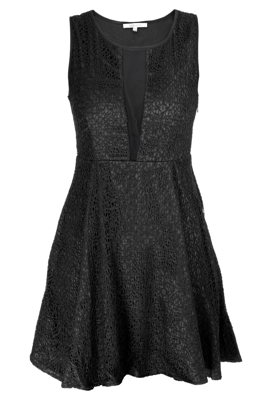 Μαύρο Αμάνικο Φόρεμα με Δαντέλα | Φορέματα