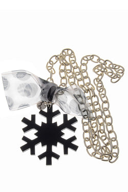 Mαύρο Κολιέ με Νιφάδα Χιονιού - Mancoti | Κοσμήματα