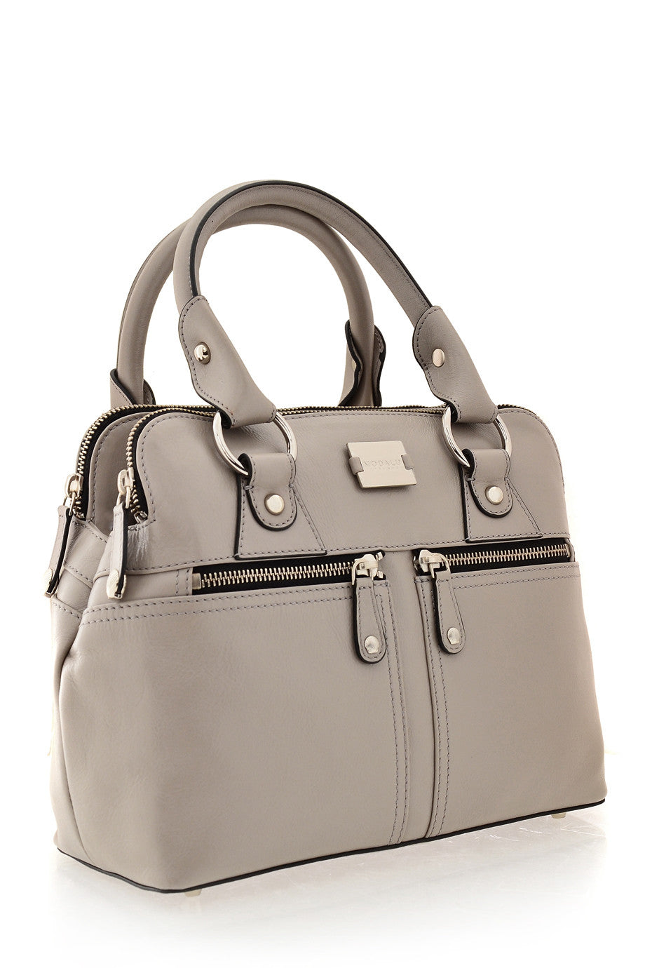 PIPPA Gray Leather Crossbody Bag