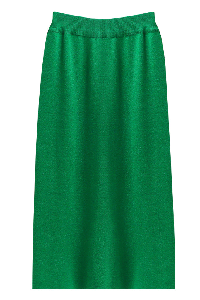 Alorta Πράσινο Πλεκτό Σετ με Μπλούζα και Φούστα | Γυναικεία Ρούχα - Πλεκτά Σετ | Alorta Green Knit Set with Top and Skirt